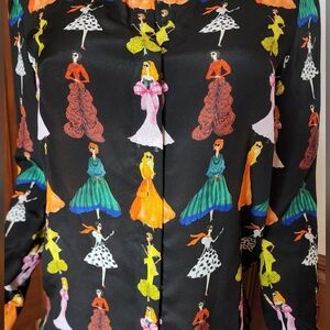 NWT Alice + Olivia WIilla Staceface Silk Blouse XS